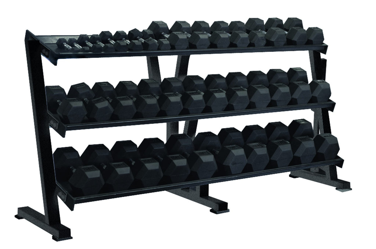 Hex Professional Tray Dumbbell Rack (3-Tier)