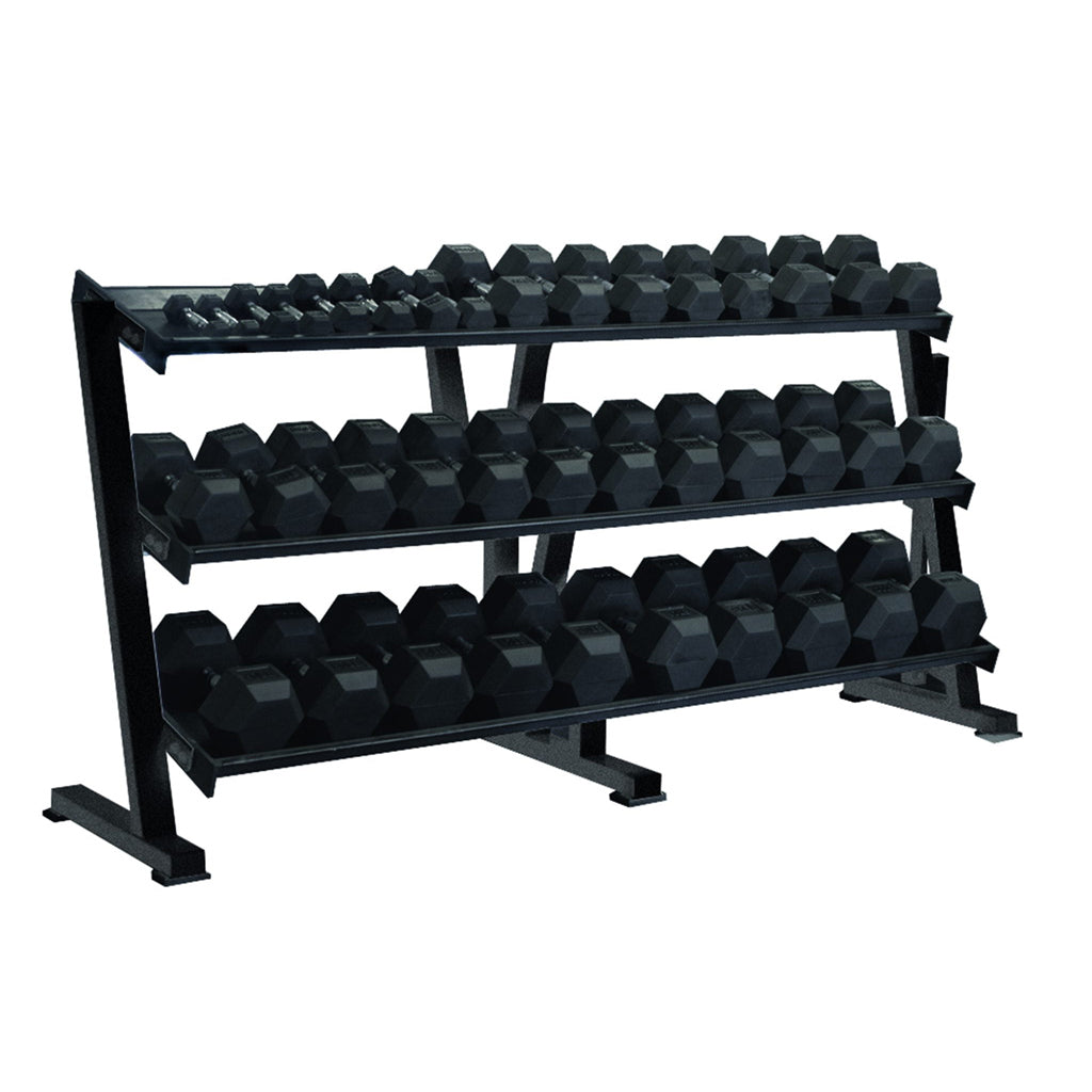 Hex Professional Tray Dumbbell Rack (3-Tier)