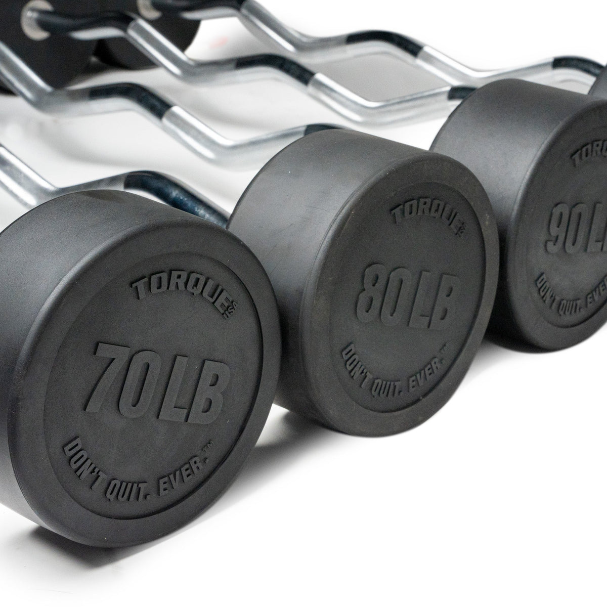 Torque Rubber Pro-Style Ez Curl Fixed Barbell