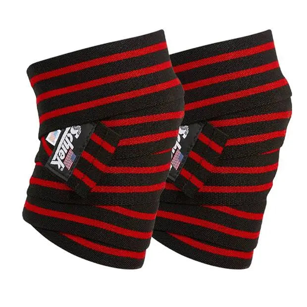 Schiek 78'' Heavy Duty Knee Wraps Black with Velcro Closure