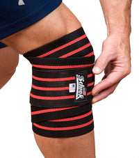 Schiek 78'' Heavy Duty Knee Wraps Black with Velcro Closure