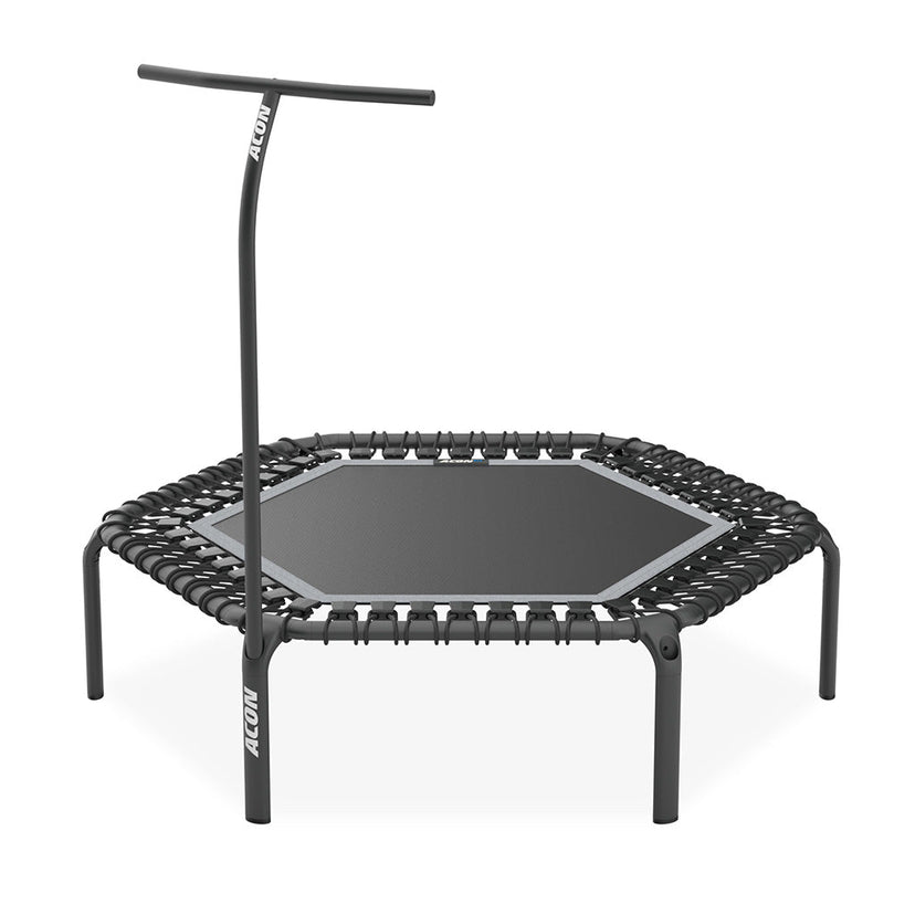 ACON FIT 55in Hexagon Rebounder Trampoline with Handle Bar - Black