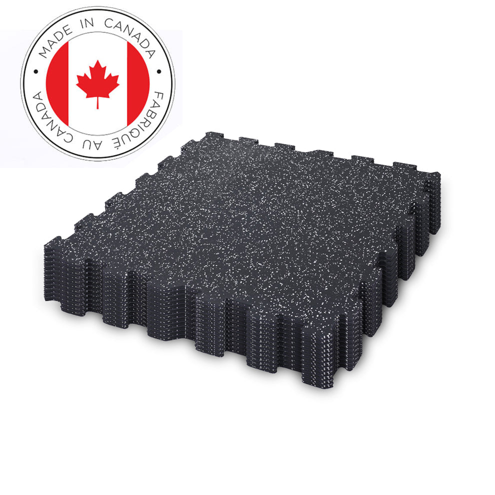 Gorilla 24" x 24" x 8mm Commercial Interlocking Rubber Tile Speckle