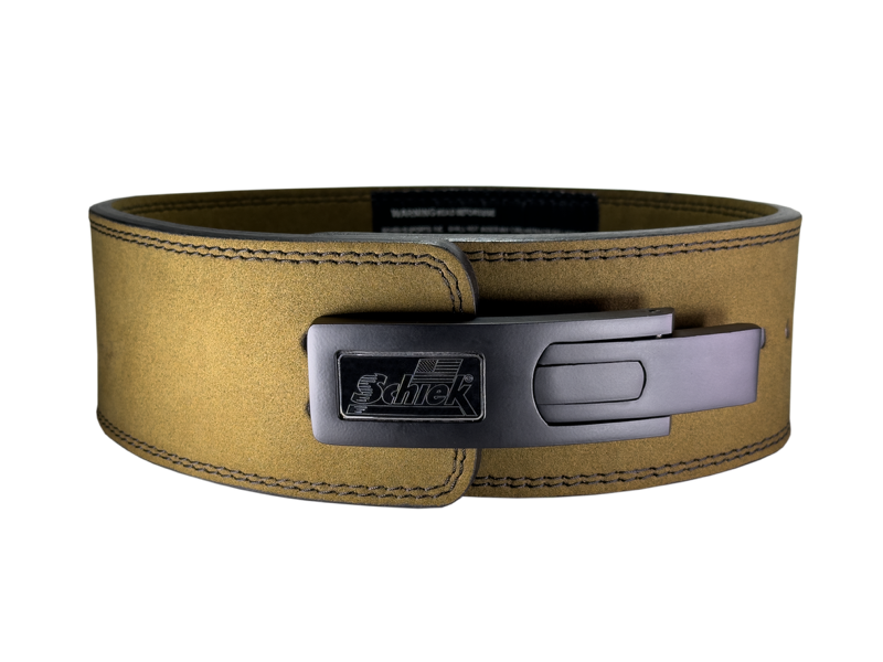 Schiek Leather Lever Competition Power Lifting Belt - Green/Gold