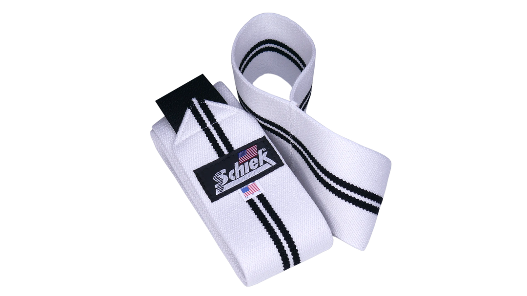 Schiek 52” Heavy Duty Elbow Wraps w/ Velcro Closure - White