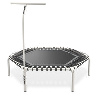 ACON FIT 55in Hexagon Rebounder Trampoline with Handle Bar - White