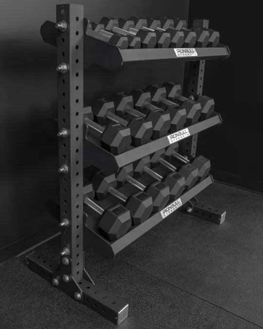 Iron Bull HDR Hex Dumbbell/Kettlebell Rack 42" | 3-Tier