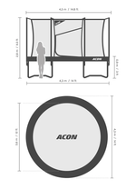 ACON Air 14ft Round Trampoline with Safety Net and Ladder GEN 2.0