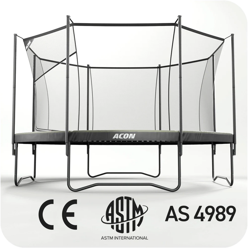 ACON Air 14ft Round Trampoline with Safety Net and Ladder GEN 2.0