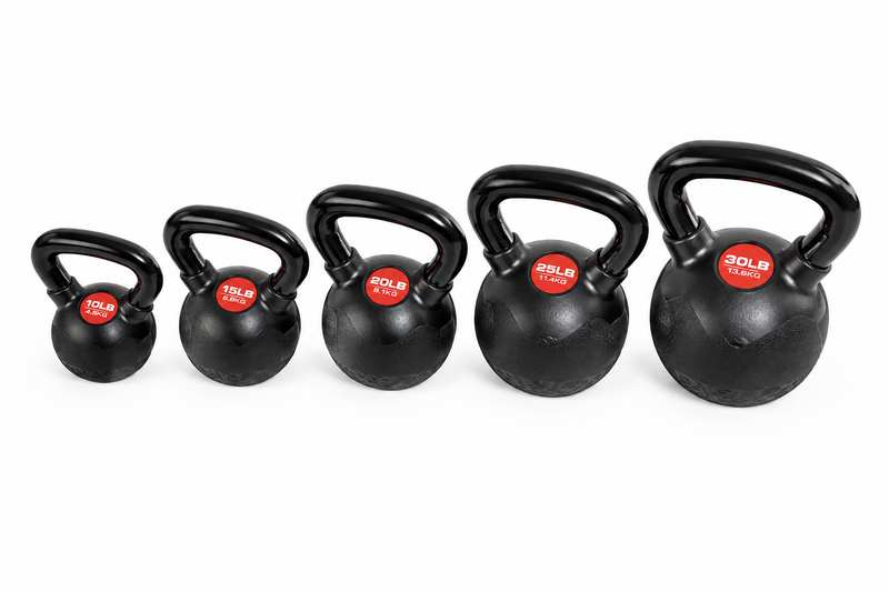 10-30lb Pairs - CoreFX Kettlebell Set with Storage Rack