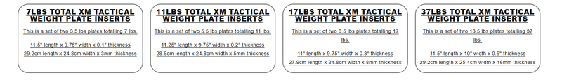 XM Tactical 37lb pair of GREY INSERTS