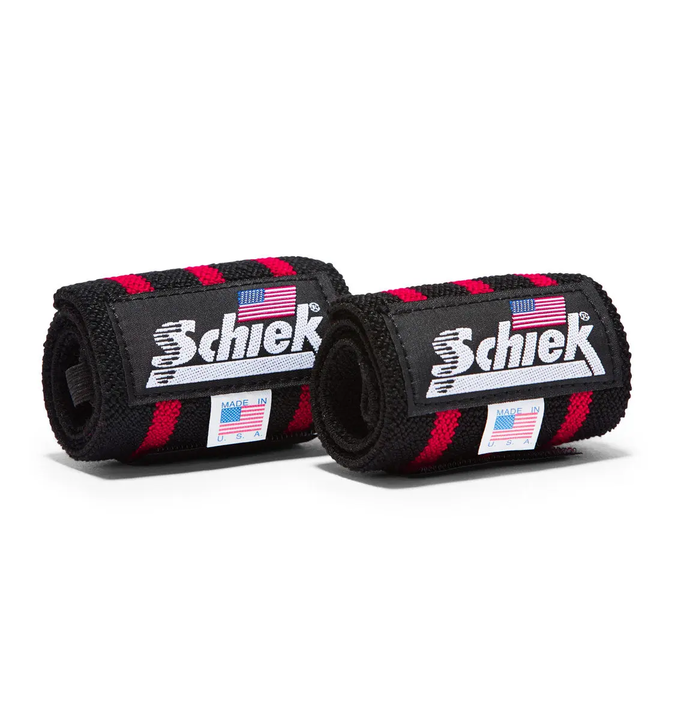 Schiek 12'' Heavy Duty Wrist Wraps - Black & Red