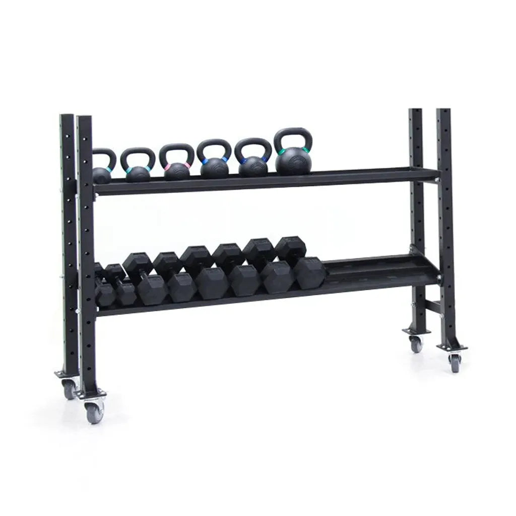 XM FITNESS 2 Tier Kettlebell/Dumbbell Storage Rack - 6ft