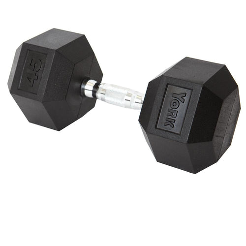 Rubber Hex Dumbbells - Single - 5 to 50 lbs