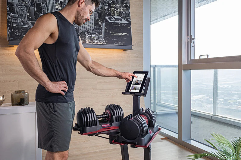 SOLE Adjustable Dumbbell 5–80 lb Set
