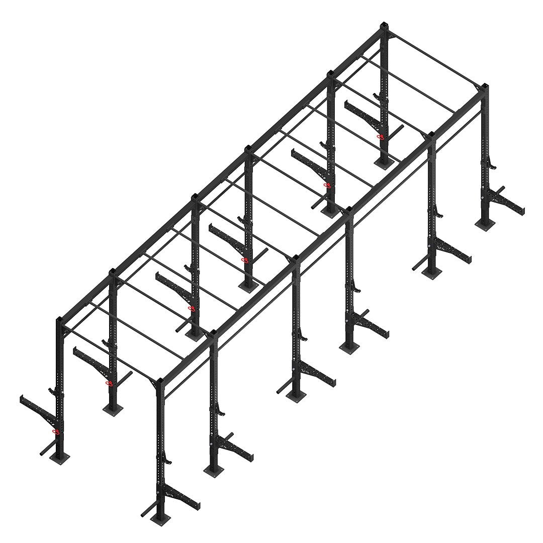24 ft x 6 ft x 9 ft Free Standing Monkey Bar Rig 6 Stations
