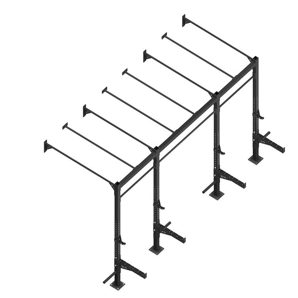 14 ft x 4 ft x 9 ft Wall Mounted Monkey Bar Rig (2 Stations)